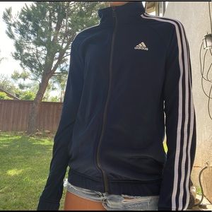 blue track/warmup jacket